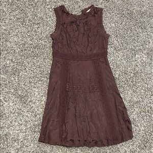 Altar'd State Maroon Lace Mini Dress